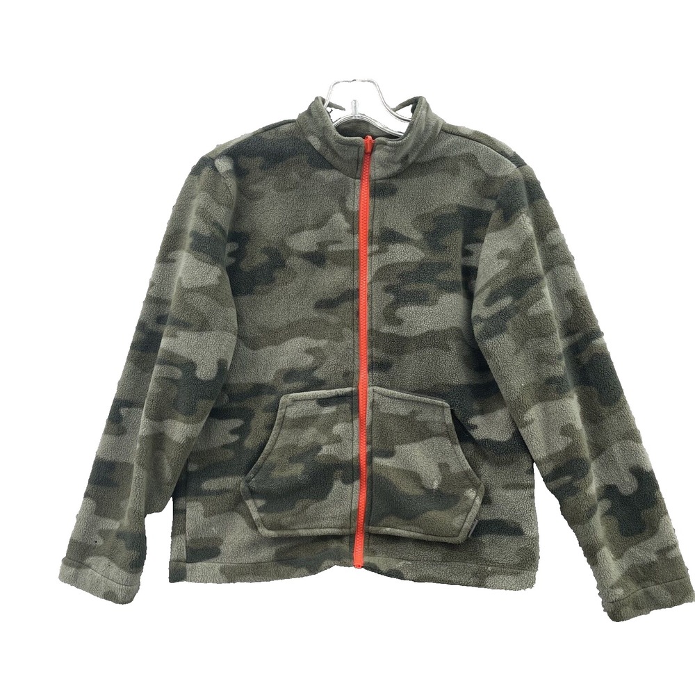 Eddue Bauer Sweater Kids Med 10-12 Camo Zip Fleece Gorpcore Academia Outdoor 90s